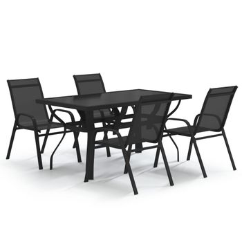 Juego De Comedor Para Jardín 5 Piezas Negro Vidaxl