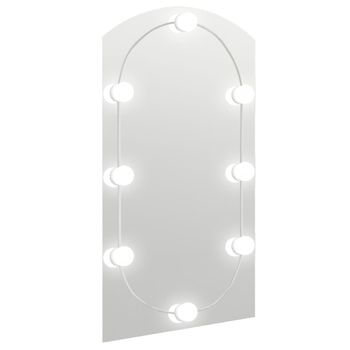 Espejo Con Luces Led Vidrio Arco 90x45 Cm Vidaxl
