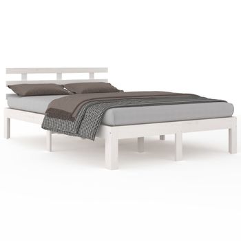 Estructura De Cama Madera Maciza Blanco 120x200 Cm Vidaxl