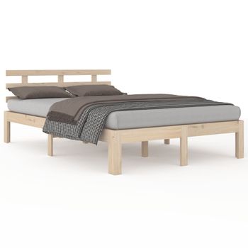 Estructura De Cama Madera Maciza 150x200 Cm Vidaxl