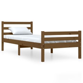 Estructura De Cama Madera Maciza Marrón Miel 75x190 Cm Vidaxl