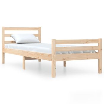 Estructura De Cama Madera Maciza De Pino Individual 150x200 Cm con Ofertas  en Carrefour