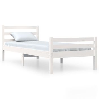 Estructura De Cama Madera Maciza Blanco 90x200 Cm Vidaxl