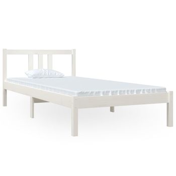 Estructura De Cama Madera Maciza Blanco 90x200 Cm Vidaxl