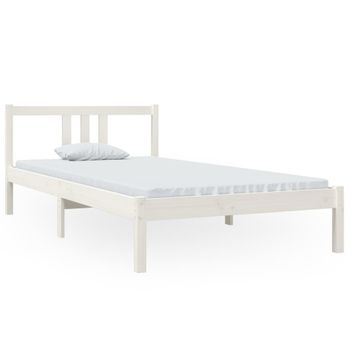 Estructura De Cama Madera Maciza Blanca 100x200 Cm Vidaxl