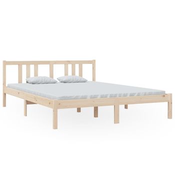 Estructura Cama Madera Pino Pequeña Individual Blanca 90x190 Cm con Ofertas  en Carrefour