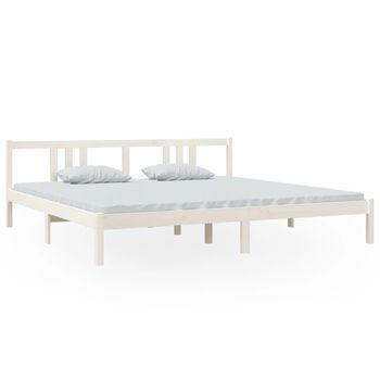 Estructura De Cama Madera Maciza Blanco 200x200 Cm Vidaxl