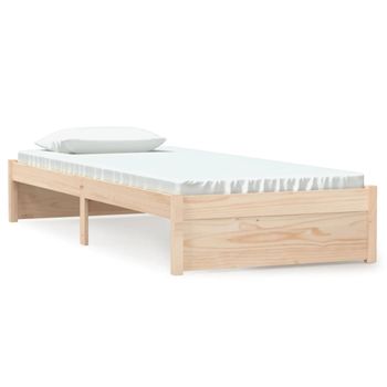 Cama De Madera Oscura Con Somier 160x200 Cm Berric con Ofertas en Carrefour