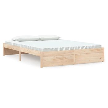 Estructura De Cama De Madera Maciza 160x200 Cm Vidaxl