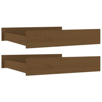 Cajones De Cama 2 Unidades Madera Maciza De Pino Marrón Miel Vidaxl