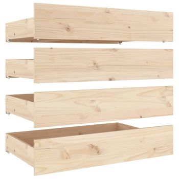 Cajones De Cama 4 Unidades Madera Maciza De Pino Vidaxl