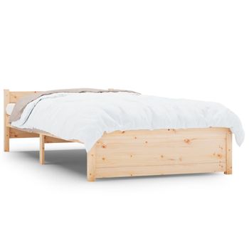 vidaXL VX810123 Estructura cama madera pino pequeña doble blanca 135x190 cm  - VX810123 - Epto