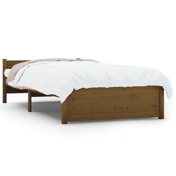 Estructura De Cama Madera Maciza Marrón Miel 90x190 Cm Vidaxl