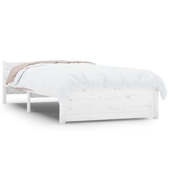 Estructura De Cama Madera Maciza Blanco 90x200 Cm Vidaxl