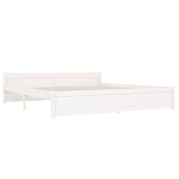 Estructura De Cama Madera Maciza Blanco Supe King 180x200 Cm Vidaxl