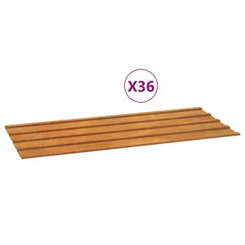 Paneles De Tejado 36 Uds Acero Corten Oxidado 100x44cm Vidaxl