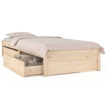 Estructura De Cama Individual Con Cajones 75x190 Cm Vidaxl