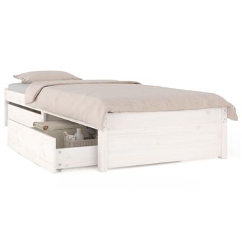 Estructura De Cama Con Cajones Blanco 75x190 Cm Vidaxl