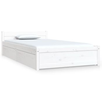 Estructura De Cama Con Cajones Blanco 90x200 Cm Vidaxl