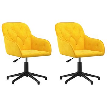 Sillas De Comedor Giratorias 2 Uds Terciopelo Amarillo Vidaxl