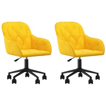 Sillas De Comedor Giratorias 2 Uds Terciopelo Amarillo Vidaxl