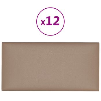 Paneles De Pared 12 Uds Cuero Pe Capuchino 30x15 Cm 0,54 M² Vidaxl