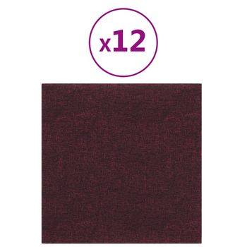 Paneles De Pared 12 Uds Tela Morado 30x30 Cm 1,08 M² Vidaxl