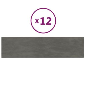 Paneles De Pared 12 Uds Terciopelo Gris Oscuro 60x15 Cm 1,08 M² Vidaxl