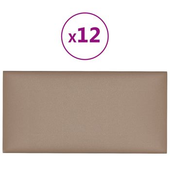 Paneles De Pared 12 Uds Cuero Pe Capuchino 60x30 Cm 2,16 M² Vidaxl