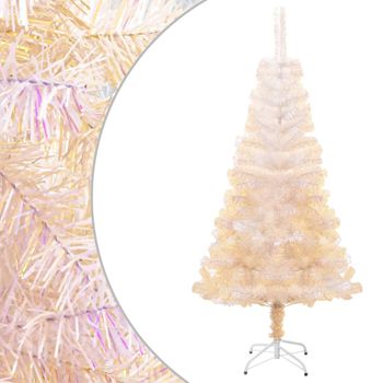 Árbol Navidad Artificial Puntas Iridiscentes Pvc Blanco 150 Cm Vidaxl