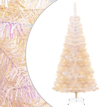 Árbol Navidad Artificial Puntas Iridiscentes Pvc Blanco 180 Cm Vidaxl