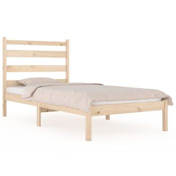 Estructura De Cama De Madera Maciza De Pino 90x200 Cm Vidaxl