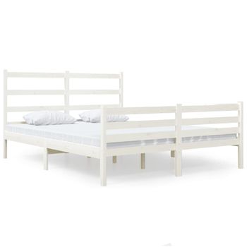 vidaXL Estructura cama doble madera de pino marrón miel 135x190 cm -  VX3103756 - Epto