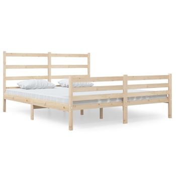 Estructura De Cama Madera Maciza De Pino 135x190 Cm Vidaxl