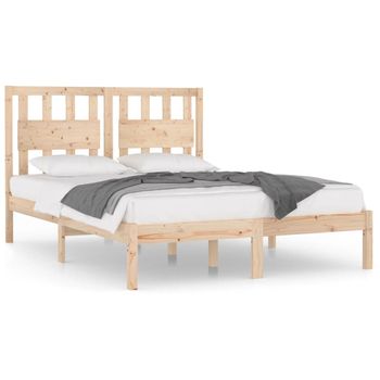 Estructura De Cama Madera Maciza De Pino 140x190 Cm Vidaxl