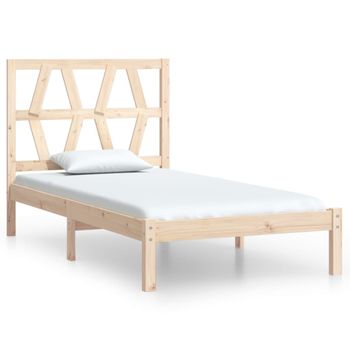 Estructura De Cama Madera Maciza De Pino 75x190 Cm Vidaxl