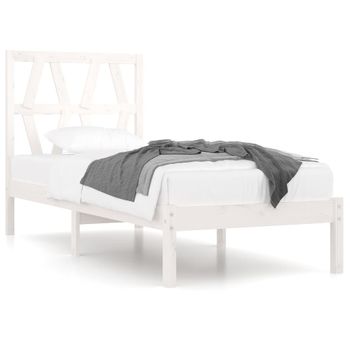 Estructura De Cama Madera Maciza De Pino Blanco 90x190 Cm Vidaxl