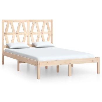 Estructura De Cama Madera Maciza De Pino 120x200 Cm Vidaxl