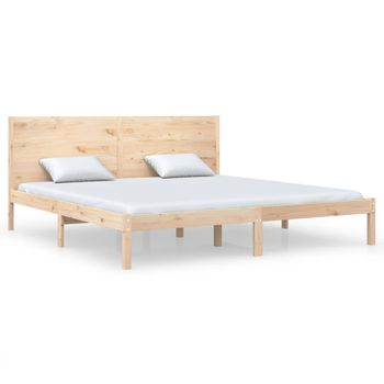 Estructura De Cama De Madera Maciza De Pino 200x200 Cm Vidaxl