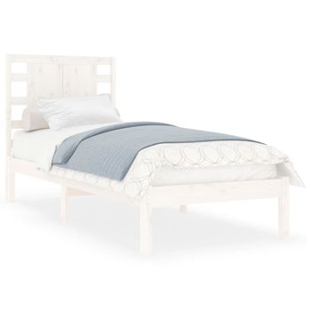 Estructura De Cama Individual Madera Maciza Blanco 90x190 Cm Vidaxl