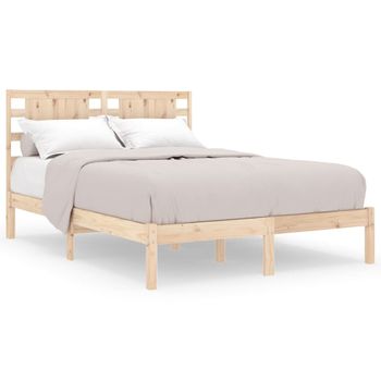 Estructura De Cama De Matrimonio Madera Maciza 135x190 Cm Vidaxl