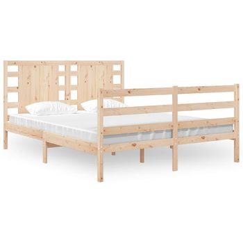 Estructura De Cama Madera Maciza De Pino 135x190 Cm Vidaxl