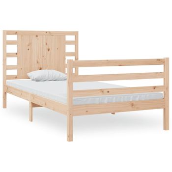 Estructura De Cama De Madera Maciza De Pino 90x200 Cm Vidaxl