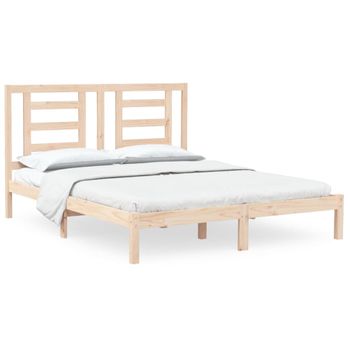 Estructura De Cama Madera Maciza De Pino 150x200 Cm Vidaxl