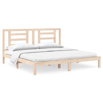 Estructura De Cama De Madera Maciza De Pino 200x200 Cm Vidaxl