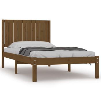 Estructura De Cama Madera Maciza Pino Marrón Miel 100x200 Cm Vidaxl