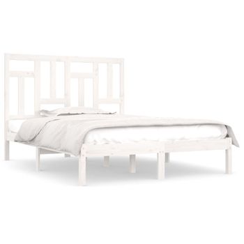 Estructura De Cama Madera Maciza Blanco Super King 180x200 Cm Vidaxl