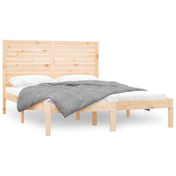 Estructura De Cama Madera Maciza 150x200 Cm Vidaxl