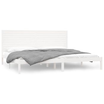 Estructura De Cama Madera Maciza Blanco Supe King 180x200 Cm Vidaxl