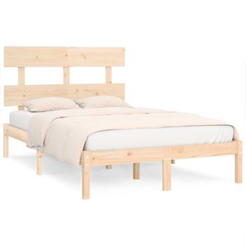 Estructura De Cama Madera Maciza 140x190 Cm Vidaxl